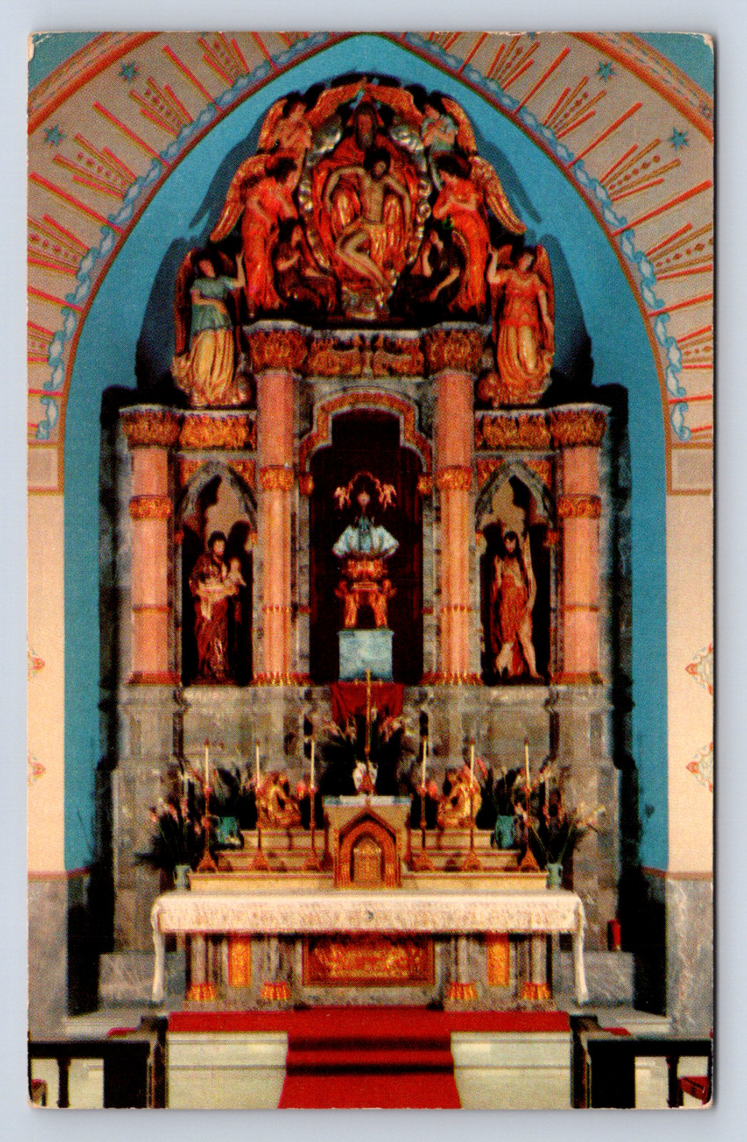 Vintage Postcard El Altar Mayor el Cameron de la Virgen de San Juan Texas