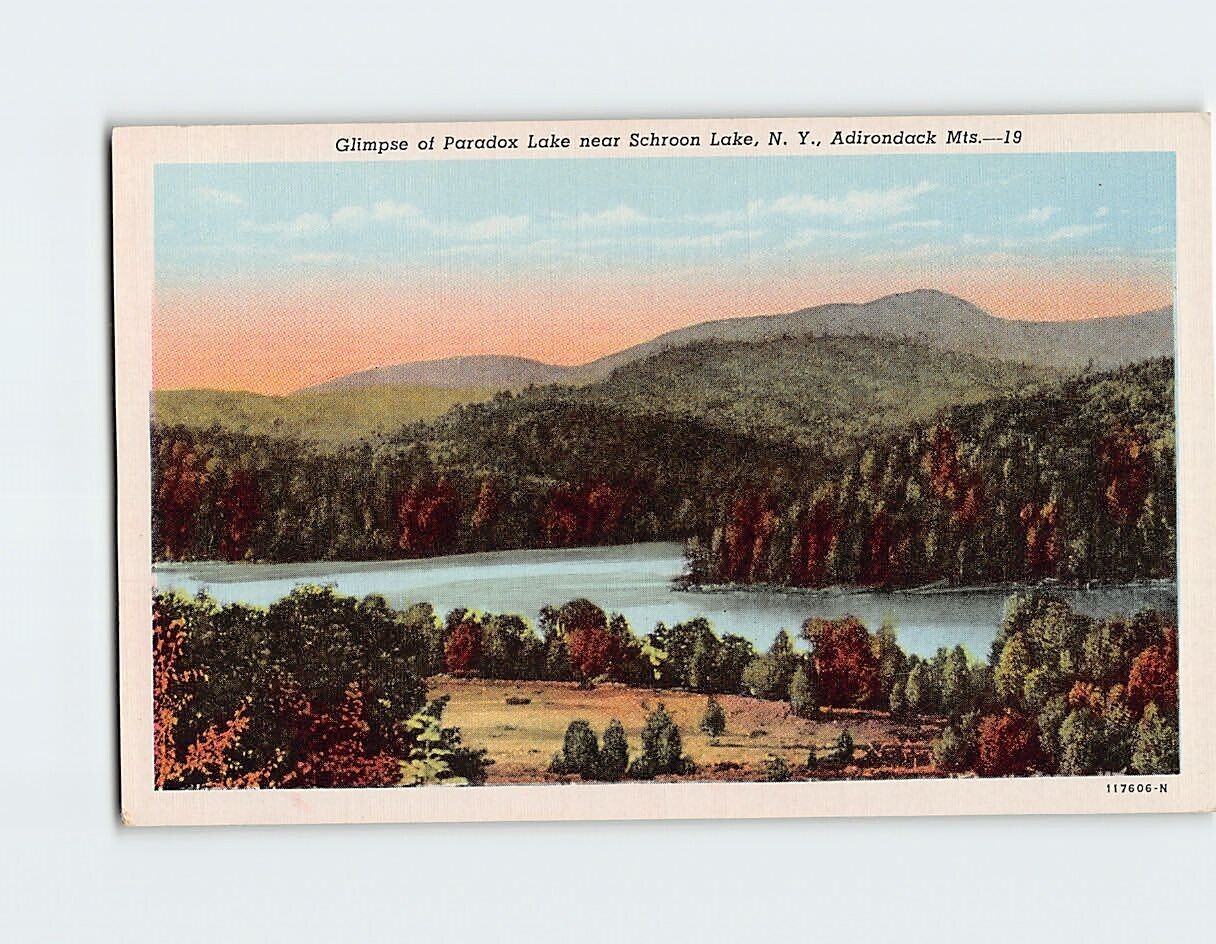 Postcard Glimpse of Paradox Lake, Adirondack Mountains, New York