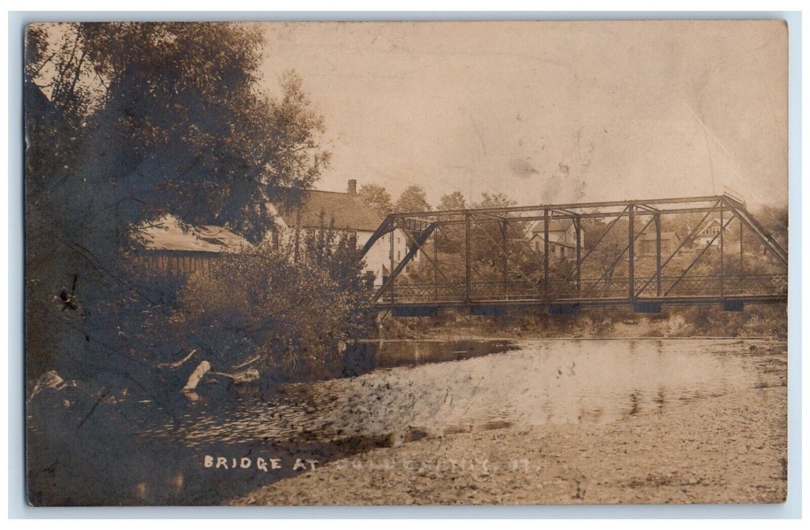 1926 View Of Bridge At Golden New York NY RPPC Photo Posted Vintage Postcard