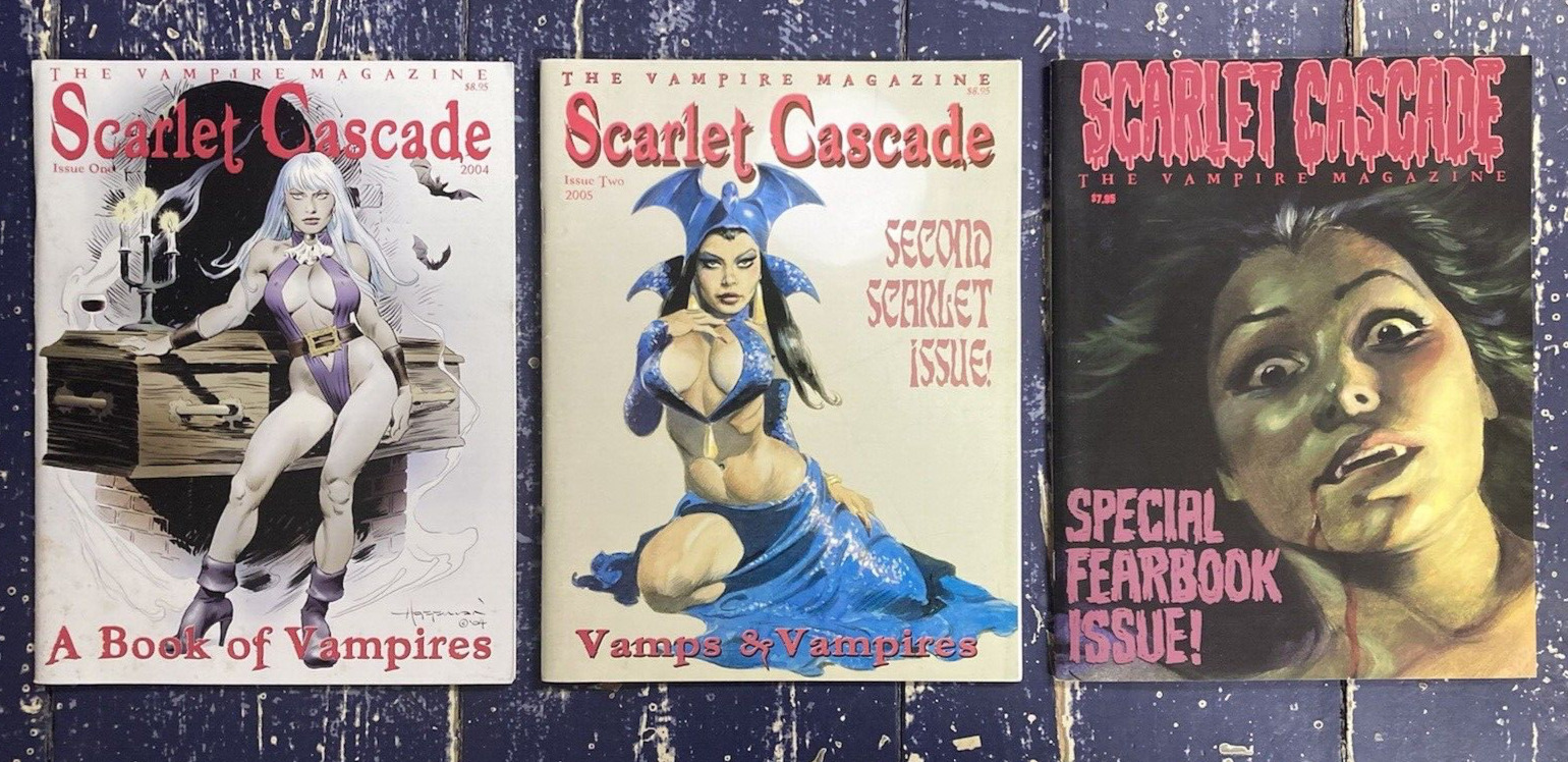 Scarlet Cascade The Vampire Magazine #1 #2 + Rare Fearbook Mike Hoffman Monsters