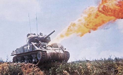 WW2 Color Photo M4 Sherman Flamethrower  World War Two  WWII US Army 