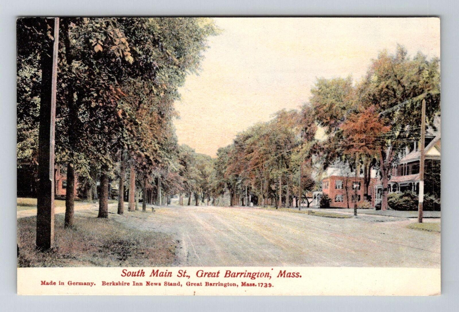 Great Barrington, MA-Massachusetts, South Main St Antique, Vintage Postcard