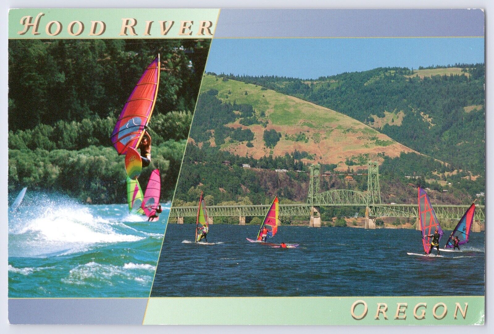 HOOD RIVER, OREGON Windsurfing on the Columbia River Postcard