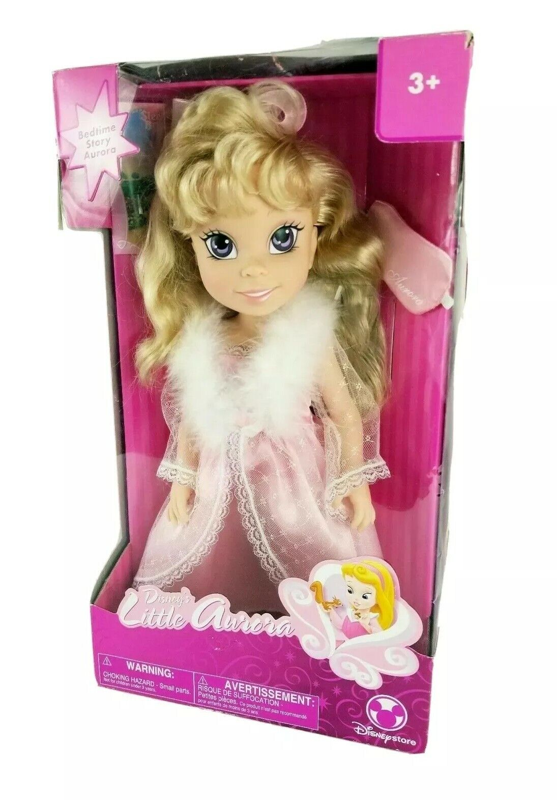 Disney Store Sleeping Beauty Toddler Doll Bedtime Story Little Aurora Princess 