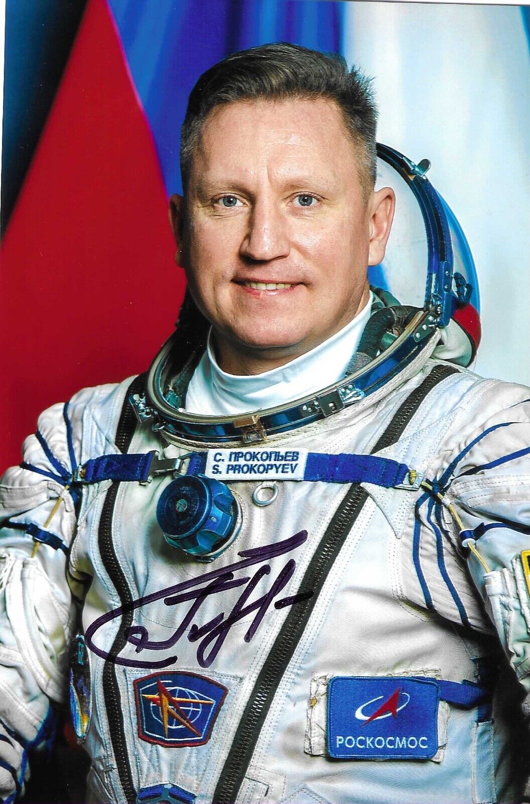 Cosmonaut Prokopyev Portrait Official Signed Photo Soyuz MS-09 ISS Exp. 56 57