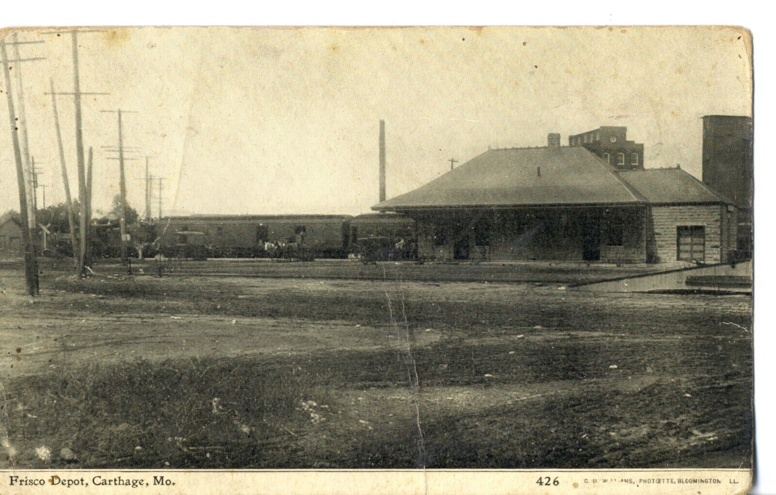 Frisco Railroad Depot, Carthage, Mo. Missouri Postcard #426