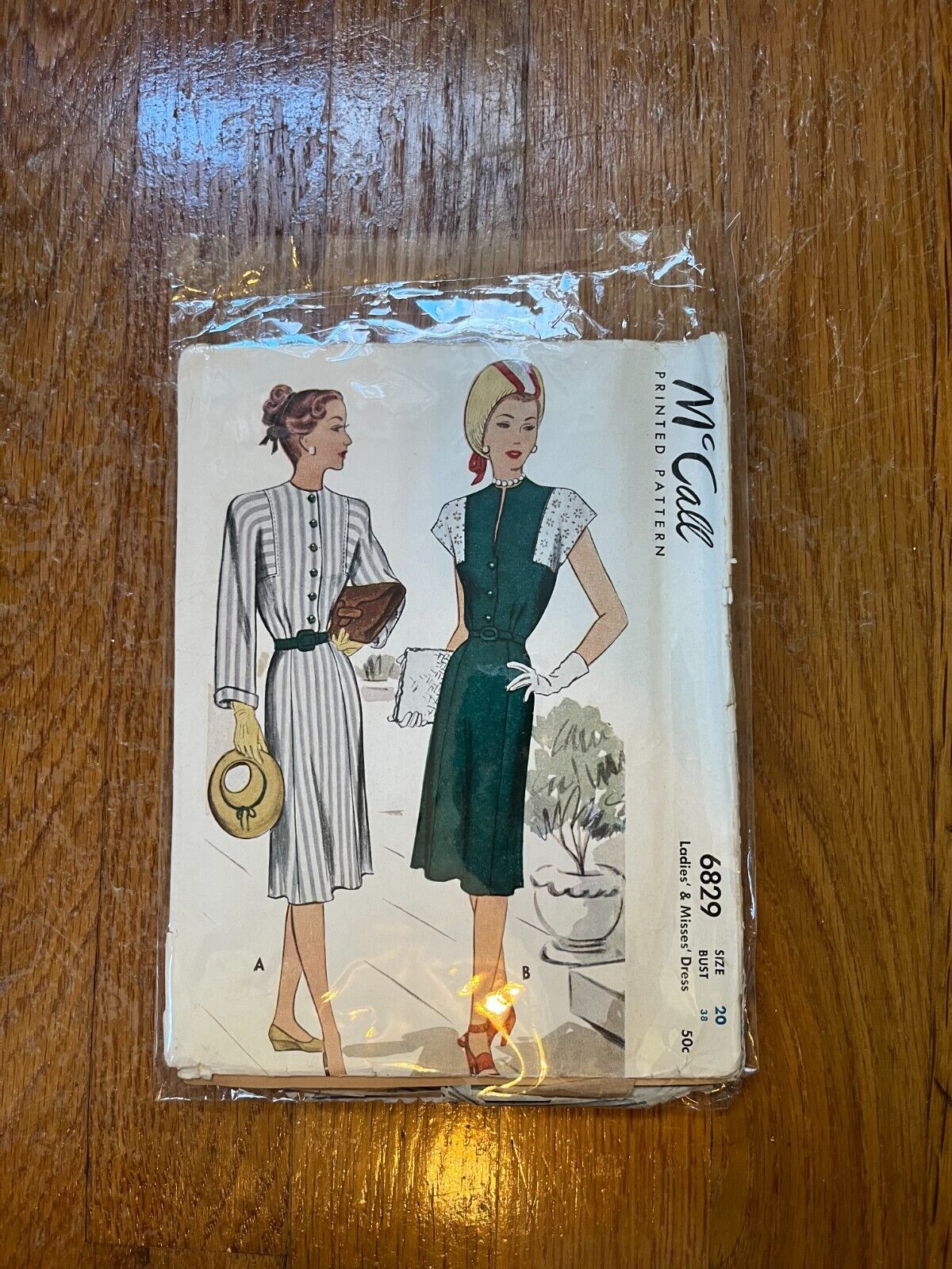 LOVELY VTG 1940s DRESS McCALL Sewing Pattern 20/38