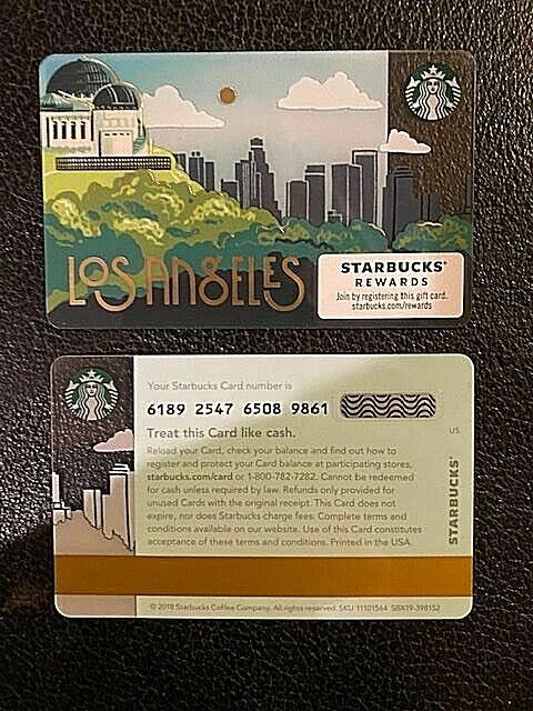 Starbucks 2019 LOS ANGELES Griffith Observatory LA Skyline Gift Card, very nice
