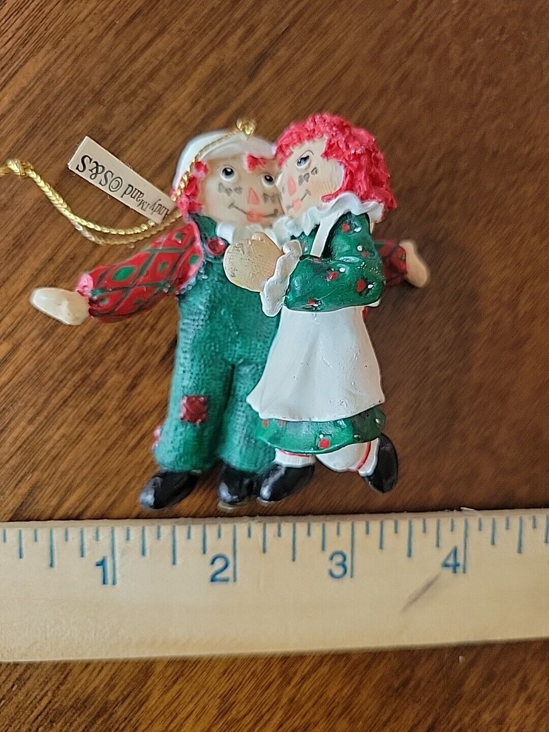 Vintage 1998 Raggedy Ann & Andy Christmas Holiday Ornament S&S Simon & Schuster