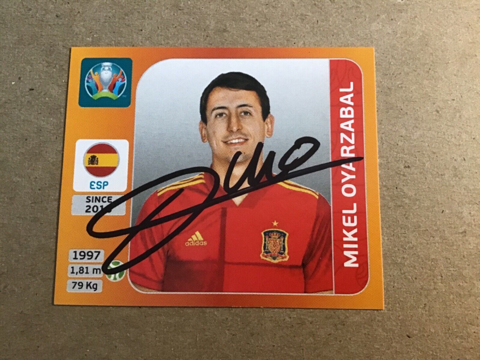 Mikel Oyarzabal, Spain 🇪🇸 Panini UEFA Euro 2020 hand signed