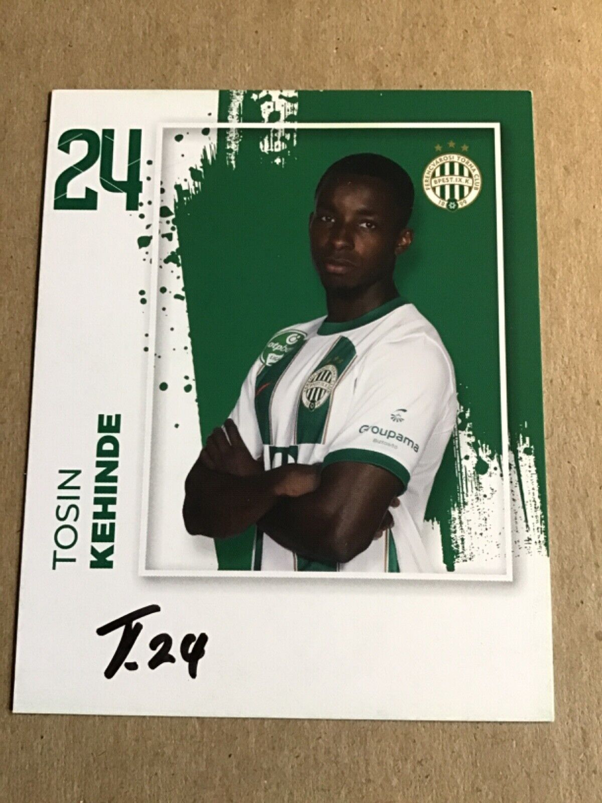 Tosin Kehinde, Nigeria 🇳🇬 Ferencvarosi TC 2023/24 hand signed
