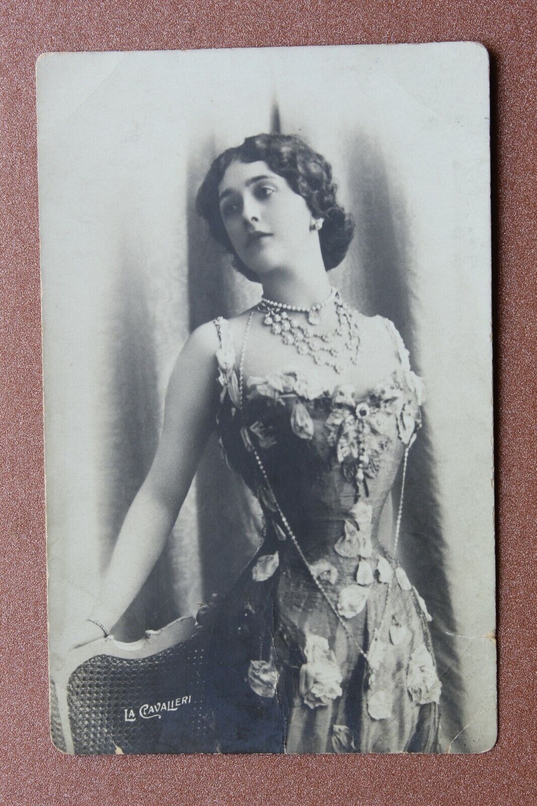 LINA CAVALIERI Italian Star Opera. Tsarist Russia RICHARD photo postcard 1907s
