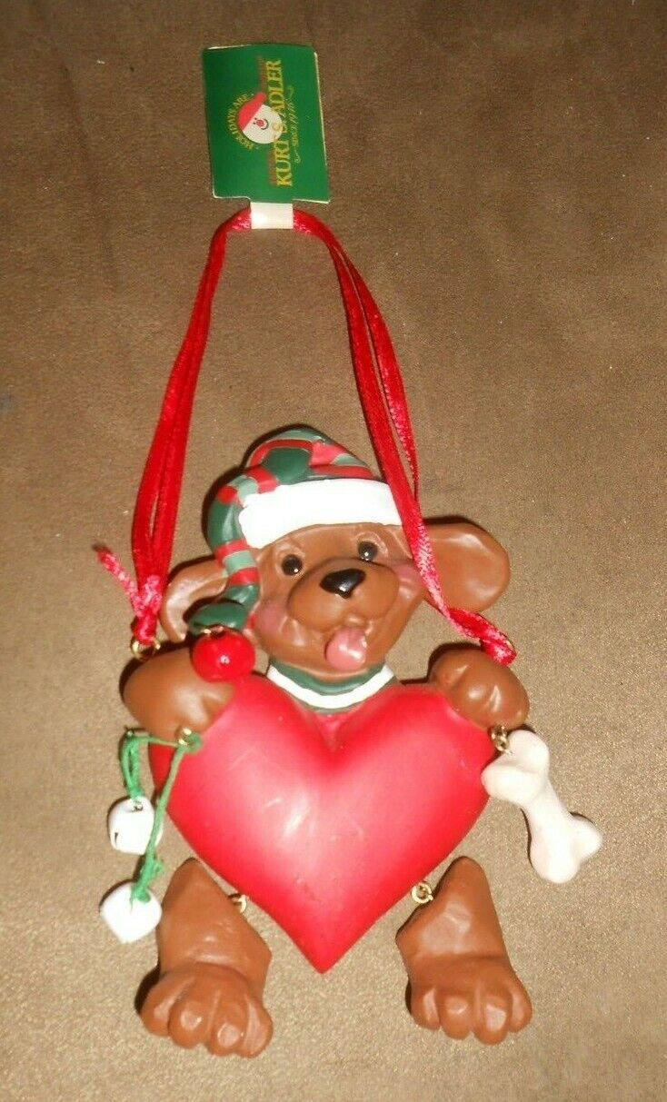 Kurt S. Adler Dog with Heart Christmas Ornament New with Tag