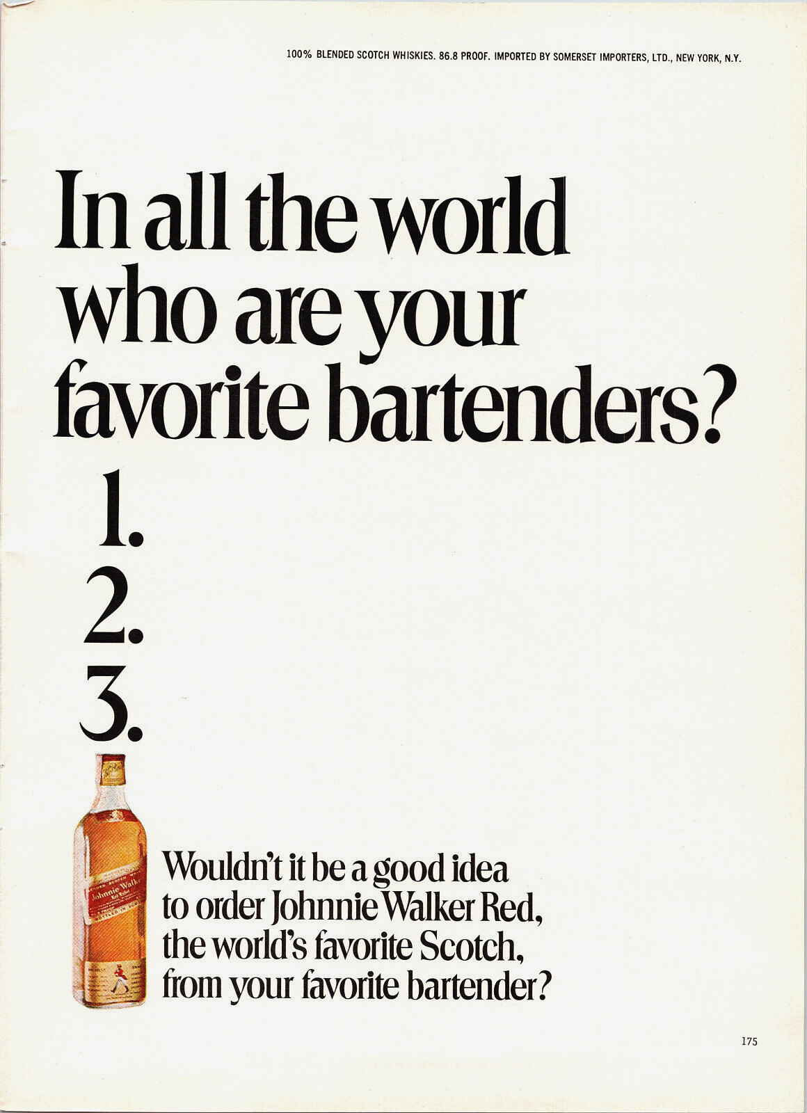 Vintage 1972 Johnnie Walker Red World\'s Favorite Scotch Print Ad Advertisement
