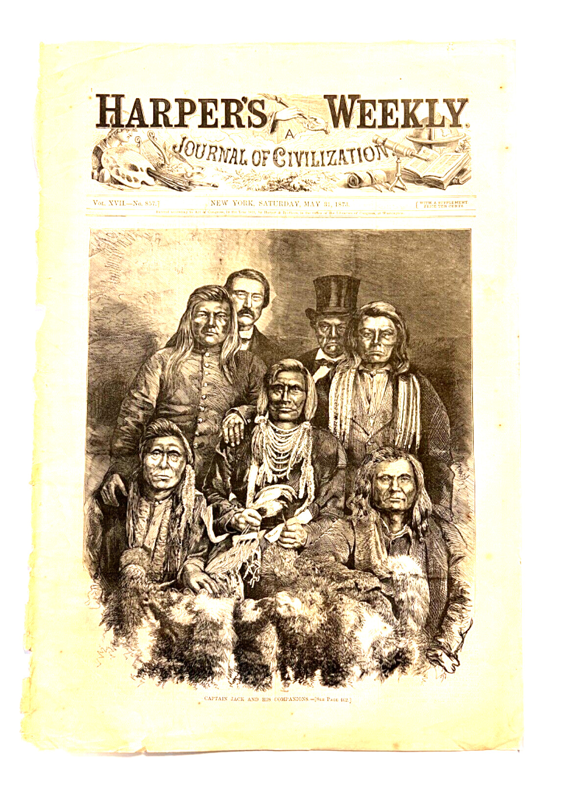 Original “Harper’s Weekly” May 31, 1873; “Captain Jack And His Companions”