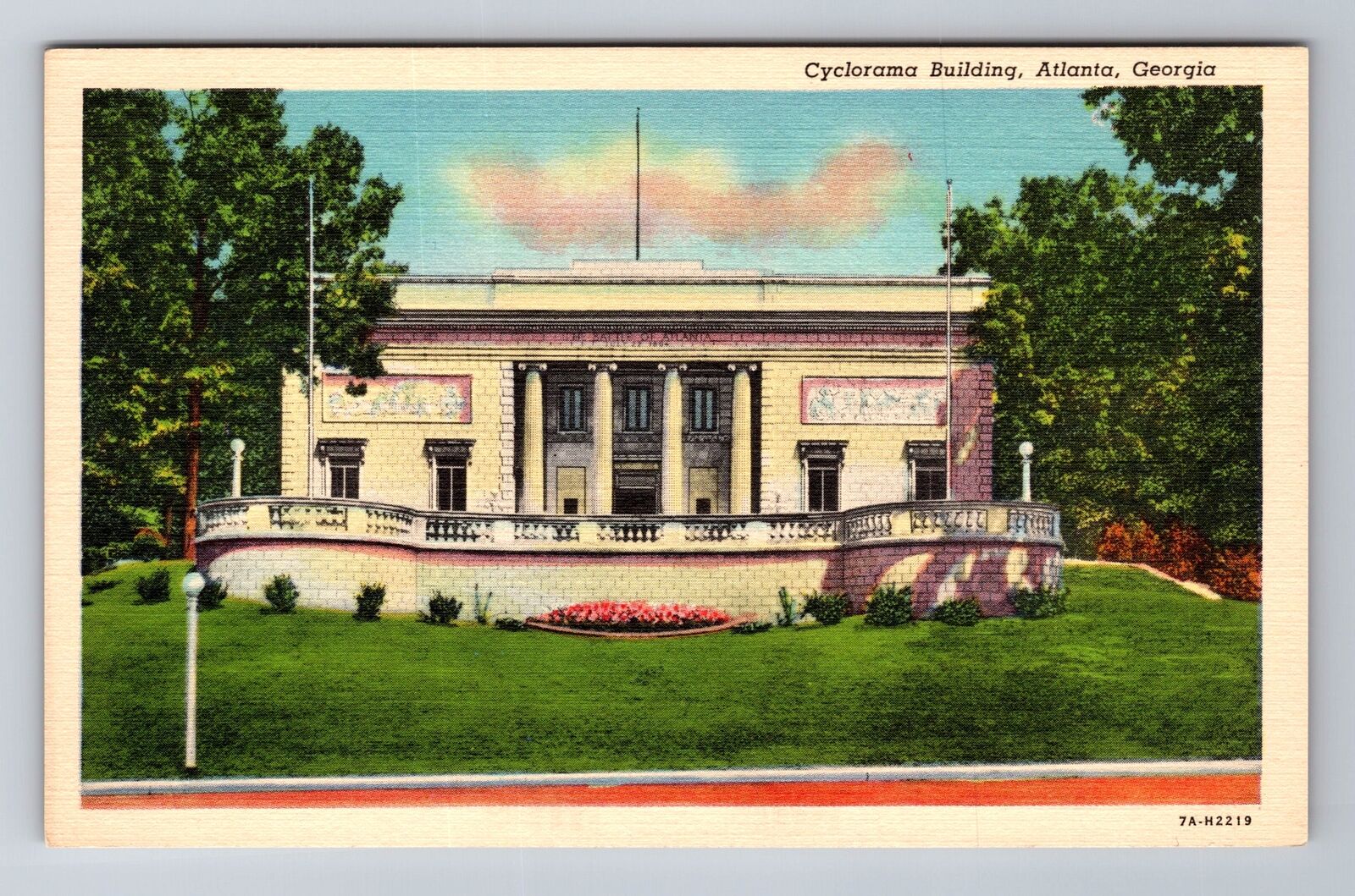 Atlanta GA-Georgia, Cyclorama Building, Antique Vintage Souvenir Postcard