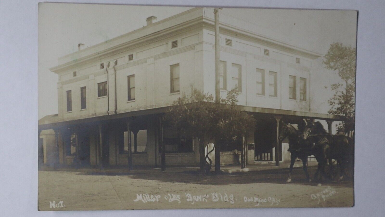1912 South Dos Palos Merced CA Miller & Lux Bank Building Photo Post Card RPPC