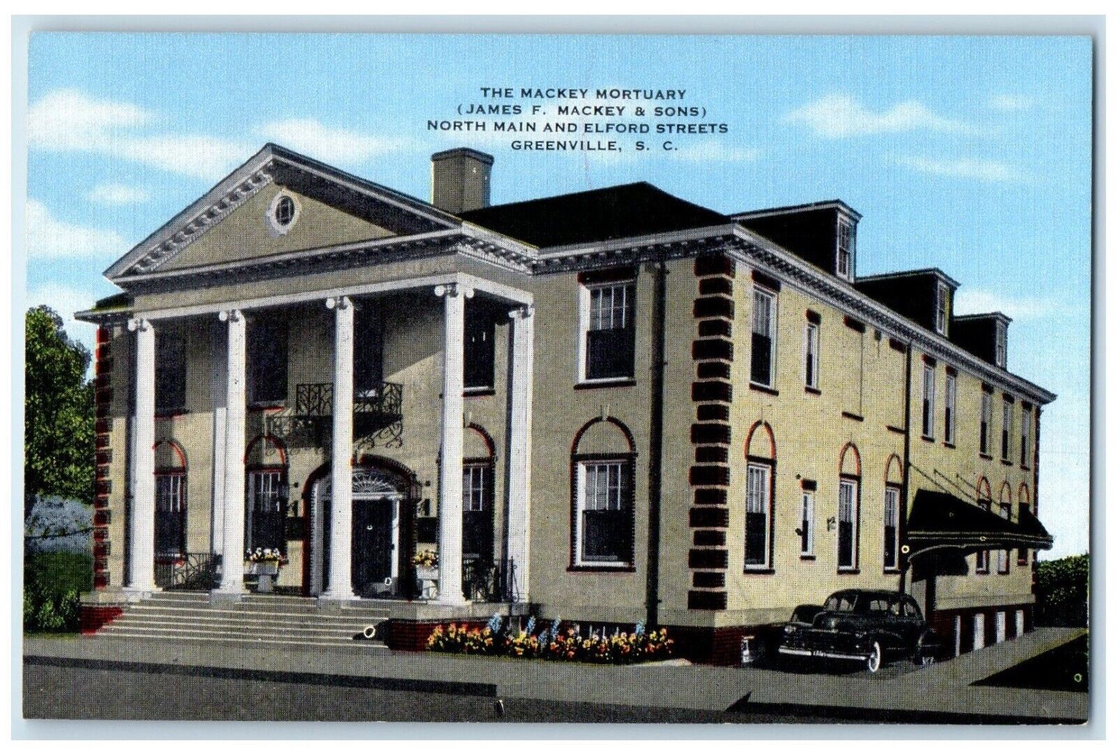 c1950\'s The Mackey Mortuary North Main And Elford Streets Greenville SC Postcard
