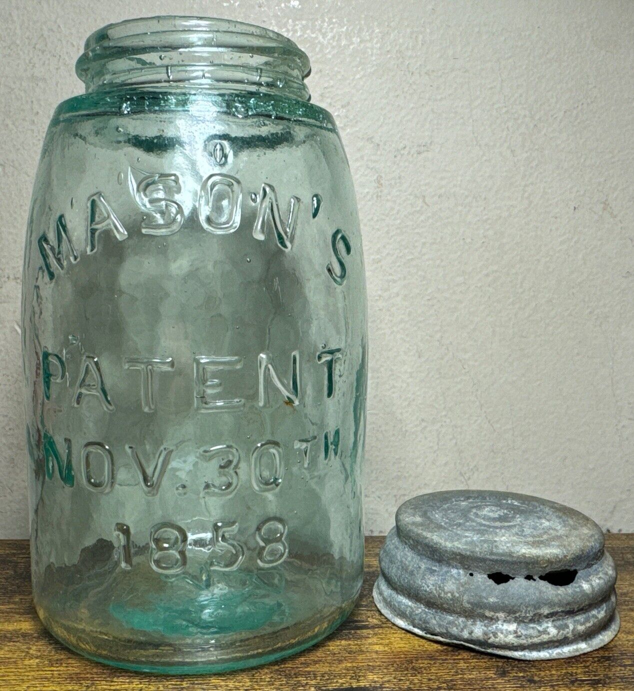 Antique Mason’s Patent Nov. 30th 1858 Midget Pint Fruit Jar Bottle~19th Century