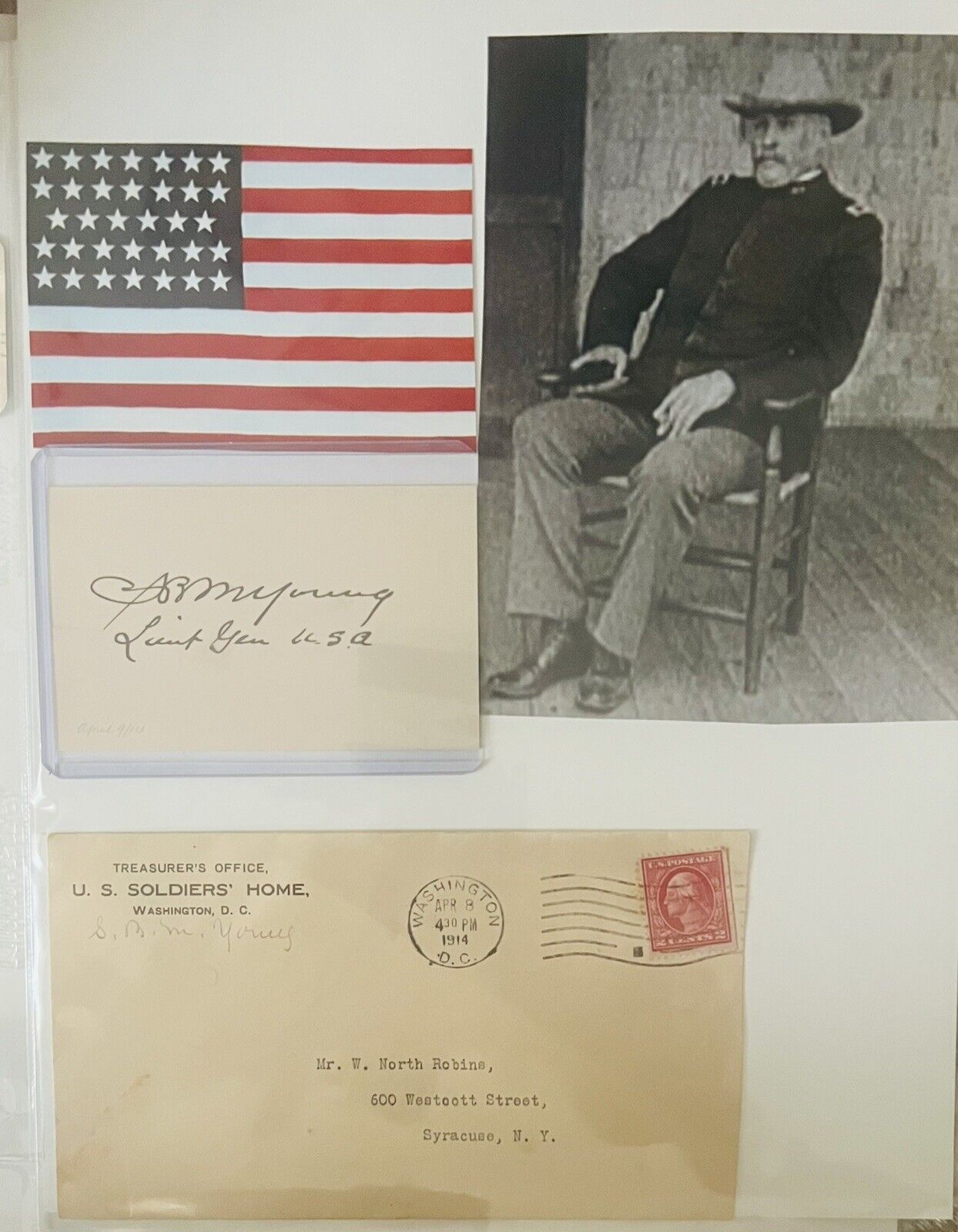 CIVIL WAR BVT. BRIGADIER GENERAL SAMUEL B.M. YOUNG, Signed Card, W/ Envelope