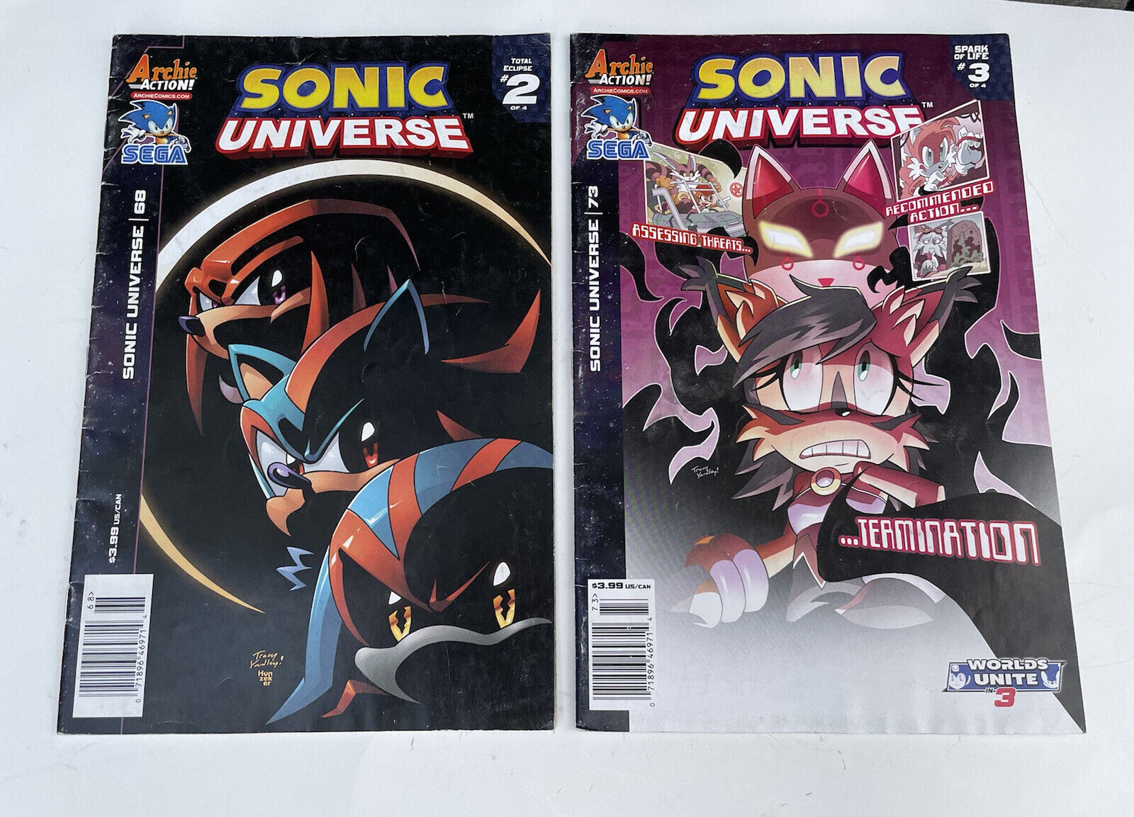 Sonic Universe #68 Total Eclipse 2 Of 4 & Sonic #73 Spark Of Life 3 Of 4