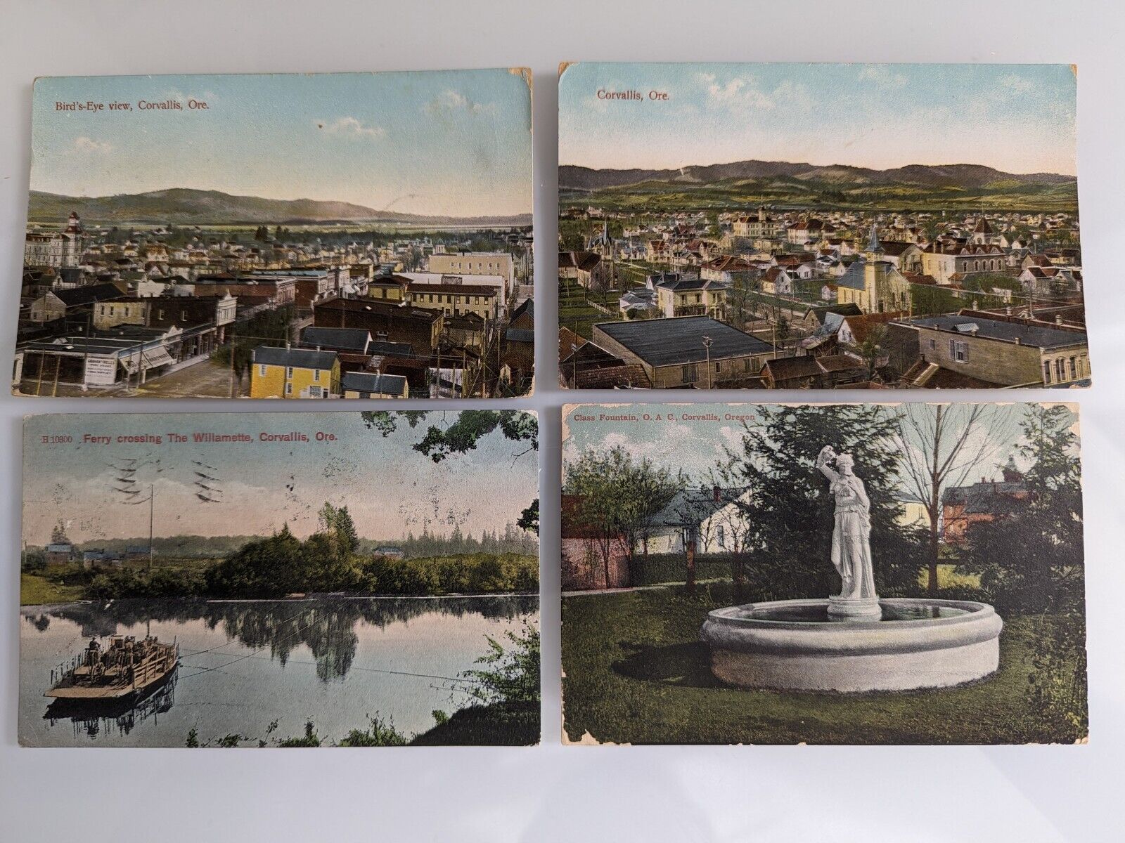 Vintage Lot of 4 Postcards (Posted) Corvallis Oregon #11 One Cent Stamps