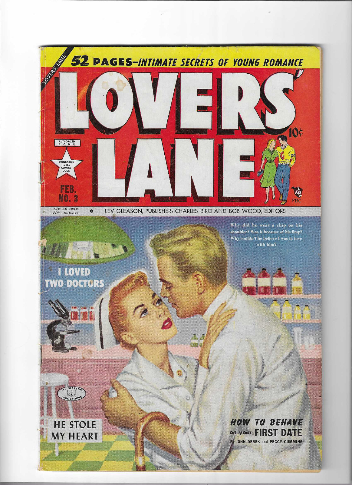 Lovers Lane #3 1950 LEV GLEASON nice golden age Romance