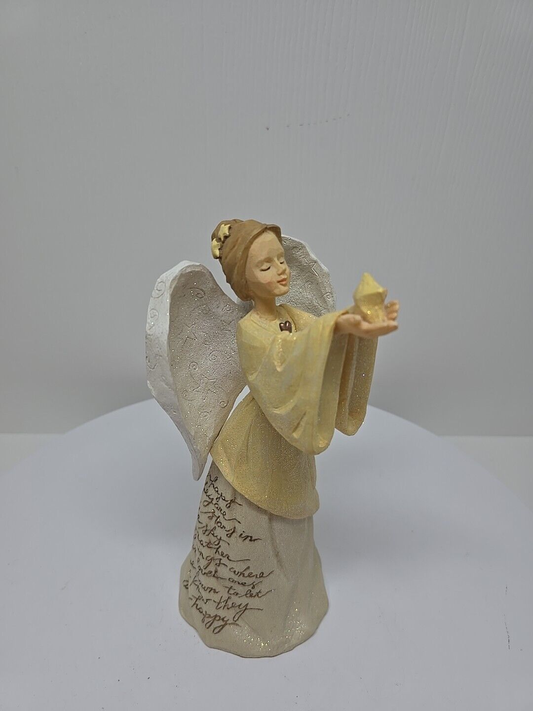 Foundations Karen Hahn Glitter Angel Figurine Enesco #109287 Eskimo Legend 9\