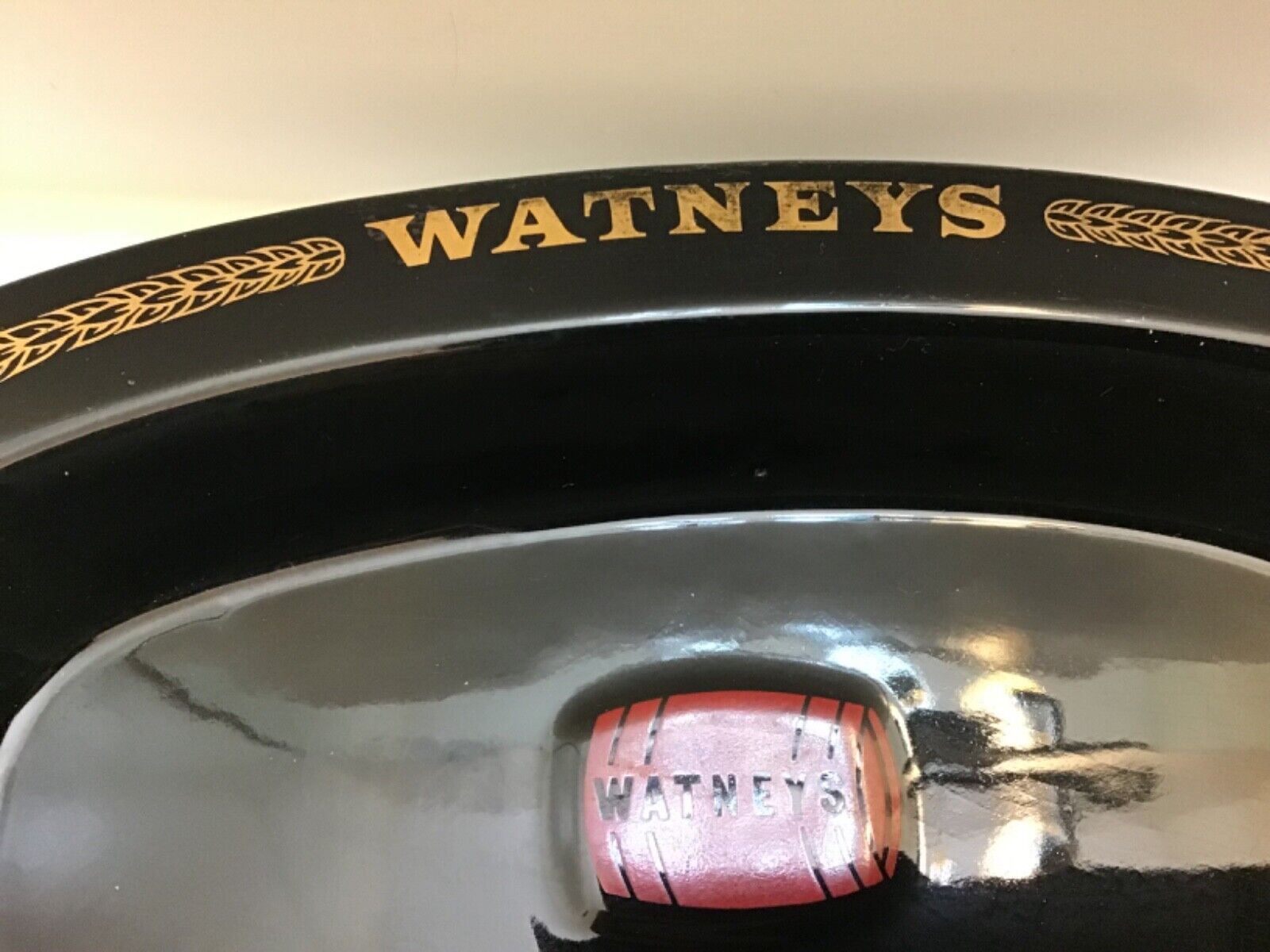 WATNEYS  Red Barrel Ceramic Ashtray Replica by Appointment to her Majesty Home C