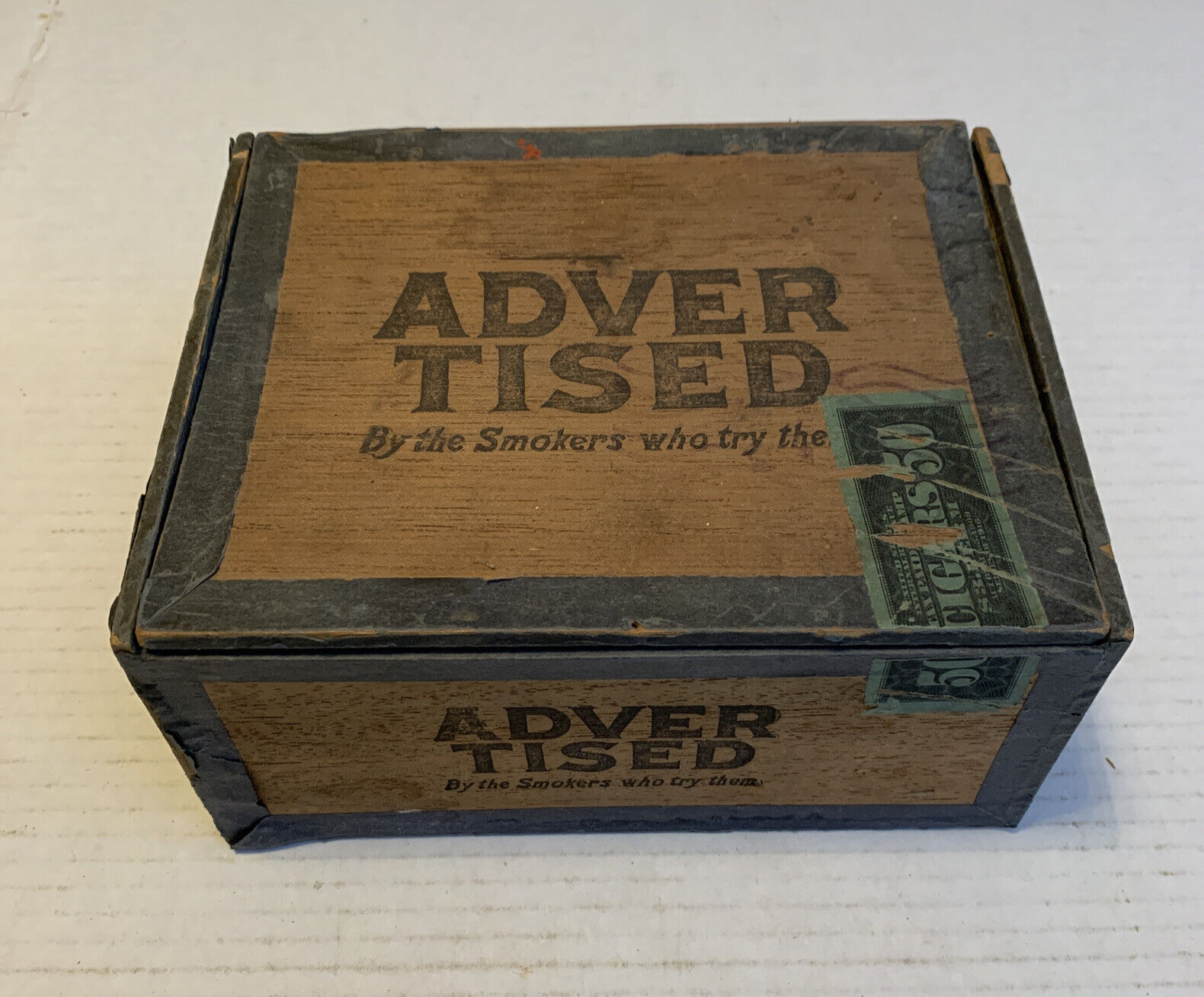 Adver Tised Cigar Box Series Of 1916 Tax Stamp Antique W.S. Leyda Maker