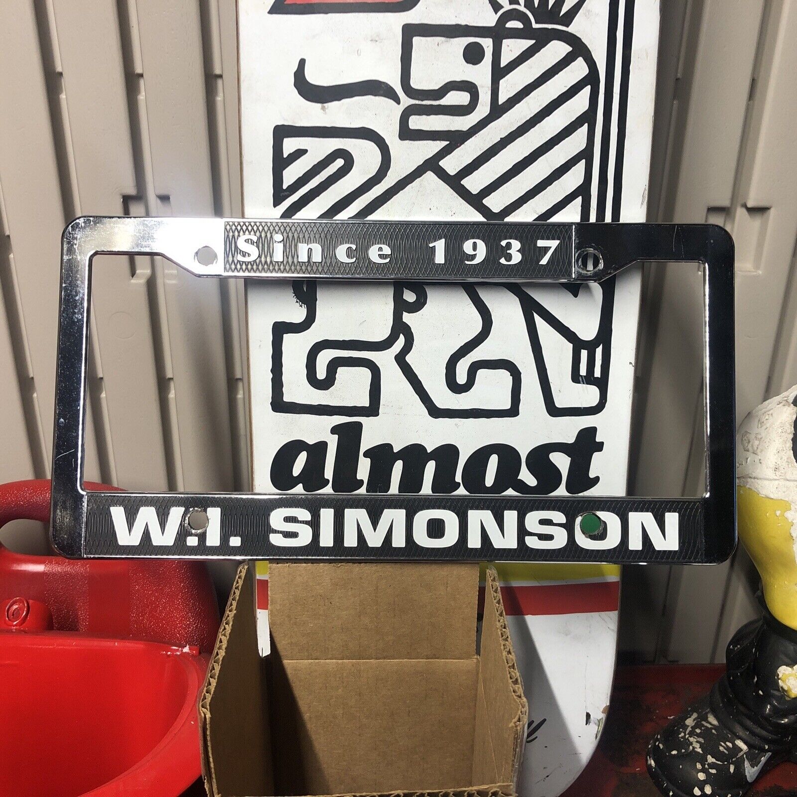 1 Since Rare 1937 W.I. Simonson Mercedes Benz Dealer License Plate Plastic