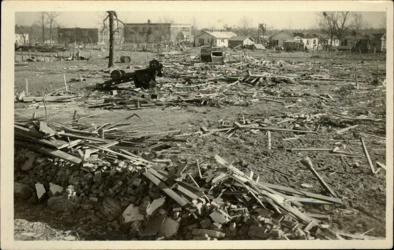 RPPC Cotton Valley Louisiana storm tornado damage 1947 mass destruction photo