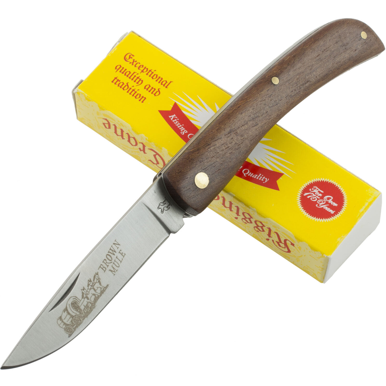 Kissing Crane Brown Mule Pocket Folding Knife KCH36 Hardwood Handles