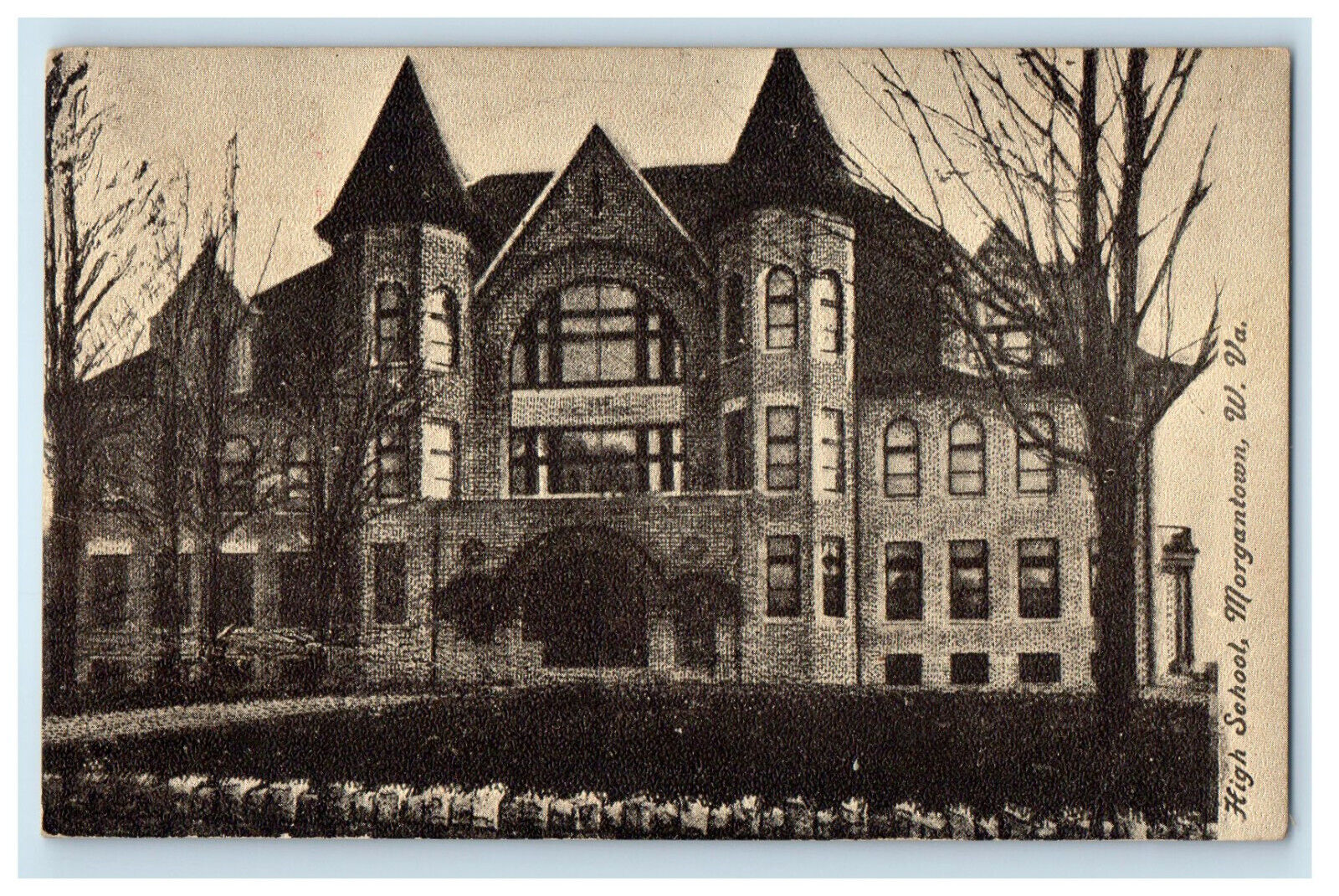 c1920s High School Morgantown West Virginia WV Antique Posted Postcard