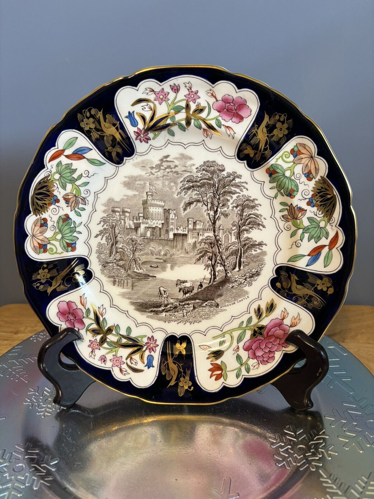 Masons England Christmas Plate 1975 1st in Series Windsor Castle Ironstone 10”