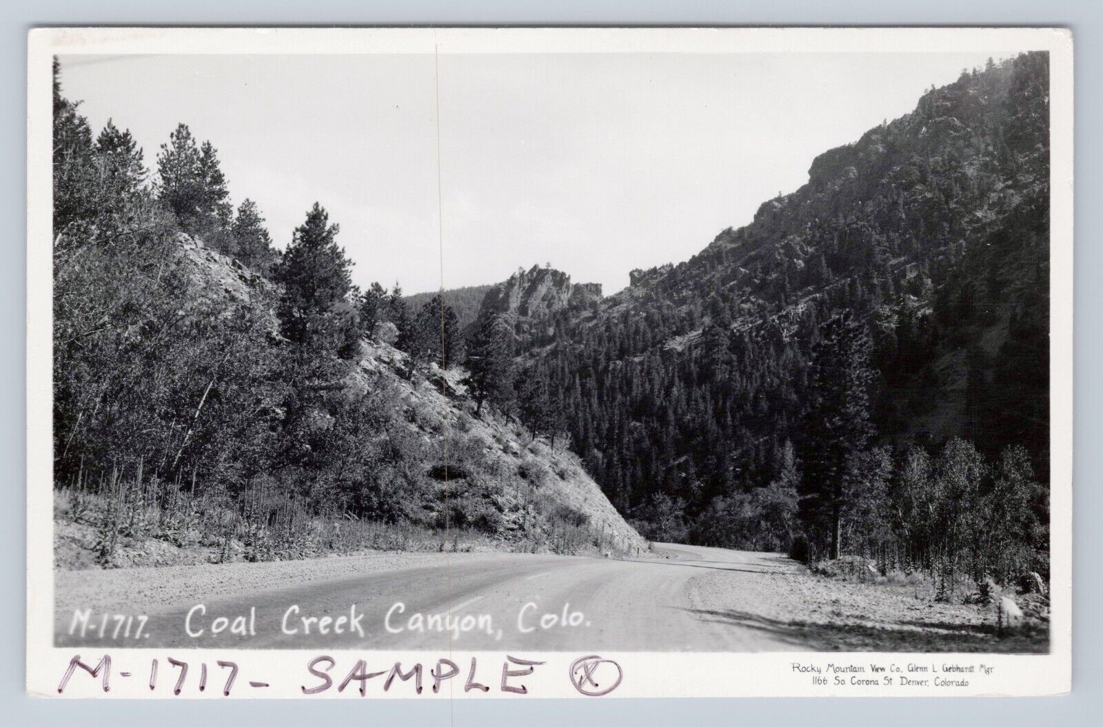 Postcard RPPC Road Through Coal Creek Canyon Colorado M 1717