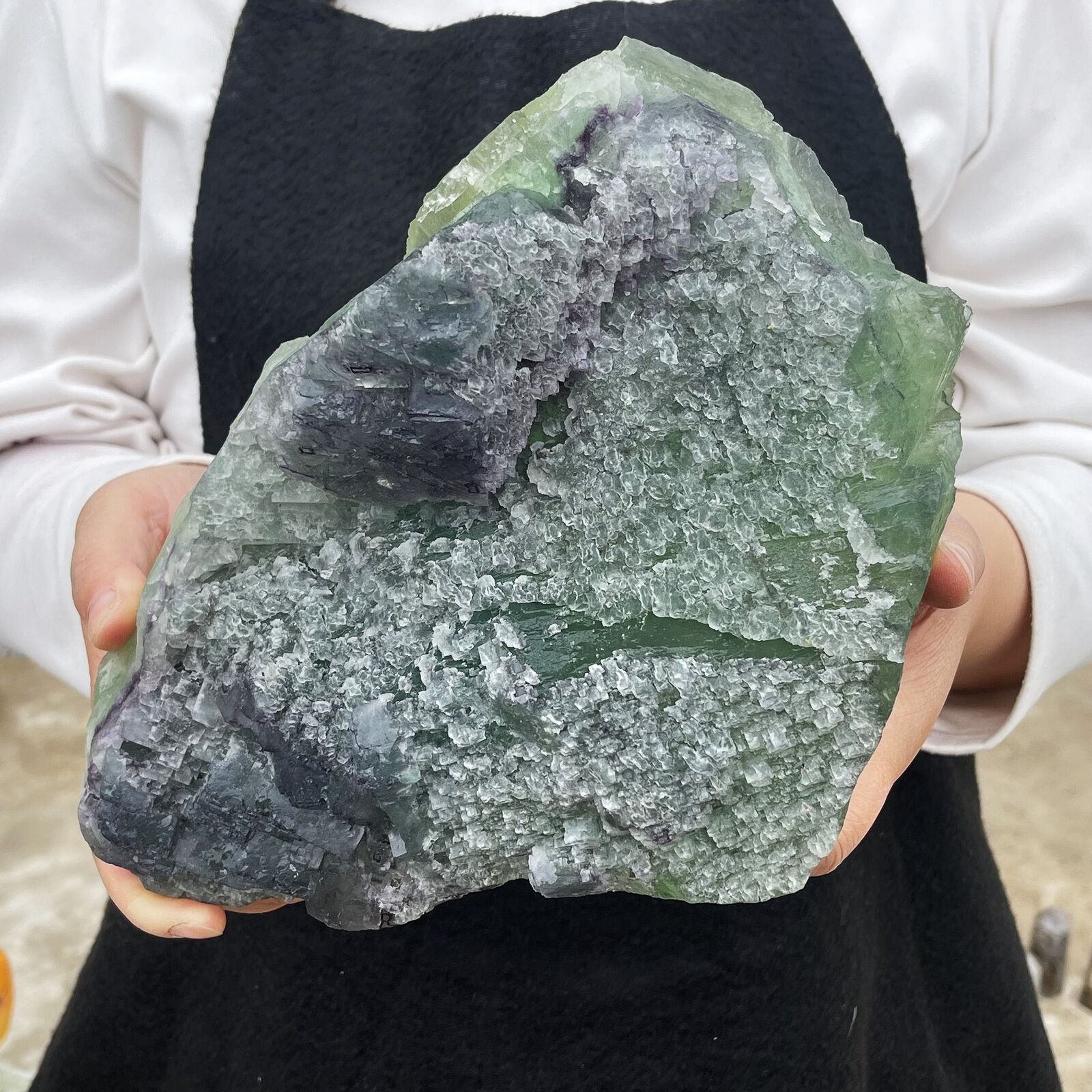 10LB Natural Green Fluorite Quartz Calcite Crystal Specimen Stone Healing