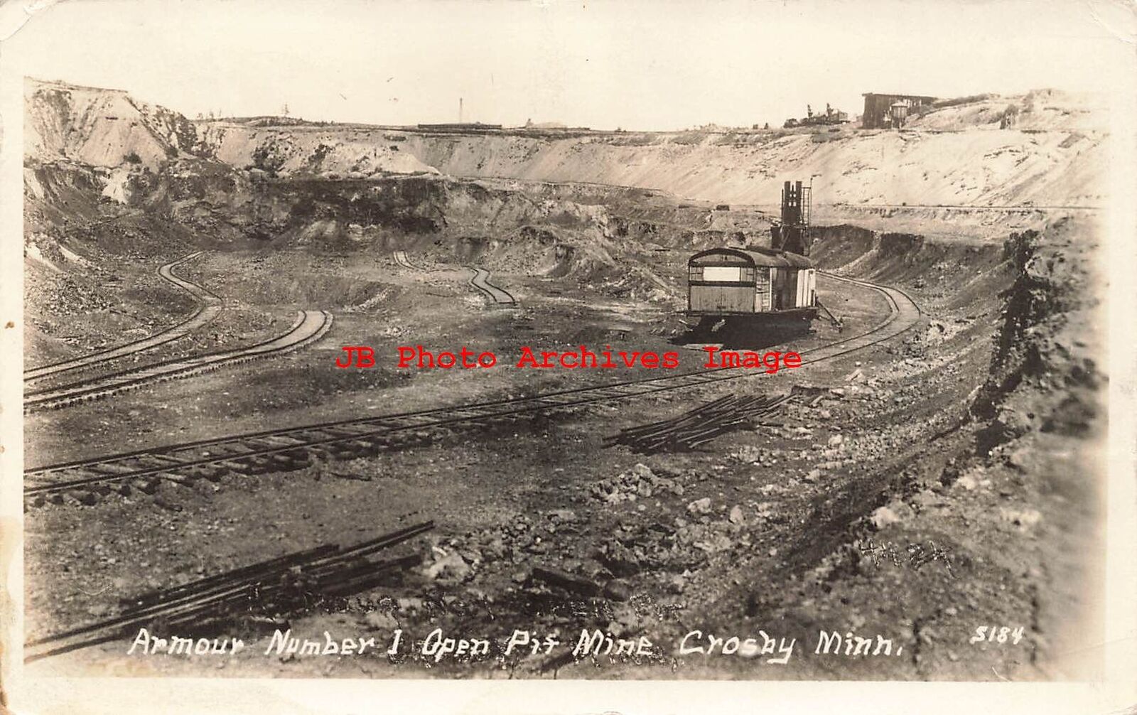 MN, Crosby, Minnesota, RPPC, Armour Number 1 Open Pit Mine, Mining