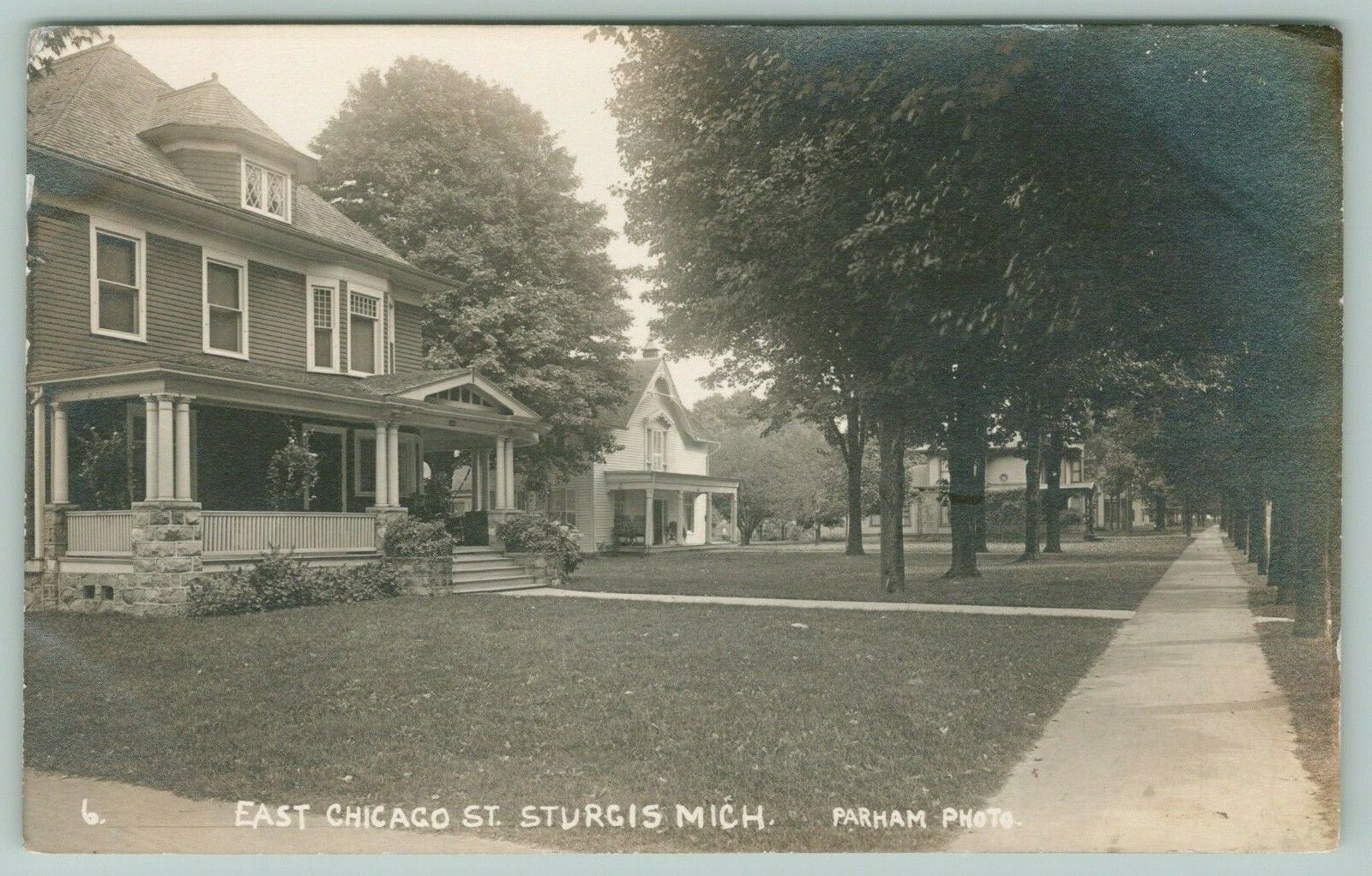 Sturgis Michigan~Home w/Nice Dormer & Fancy Bay Window~East Chicago RPPC 1910 PC
