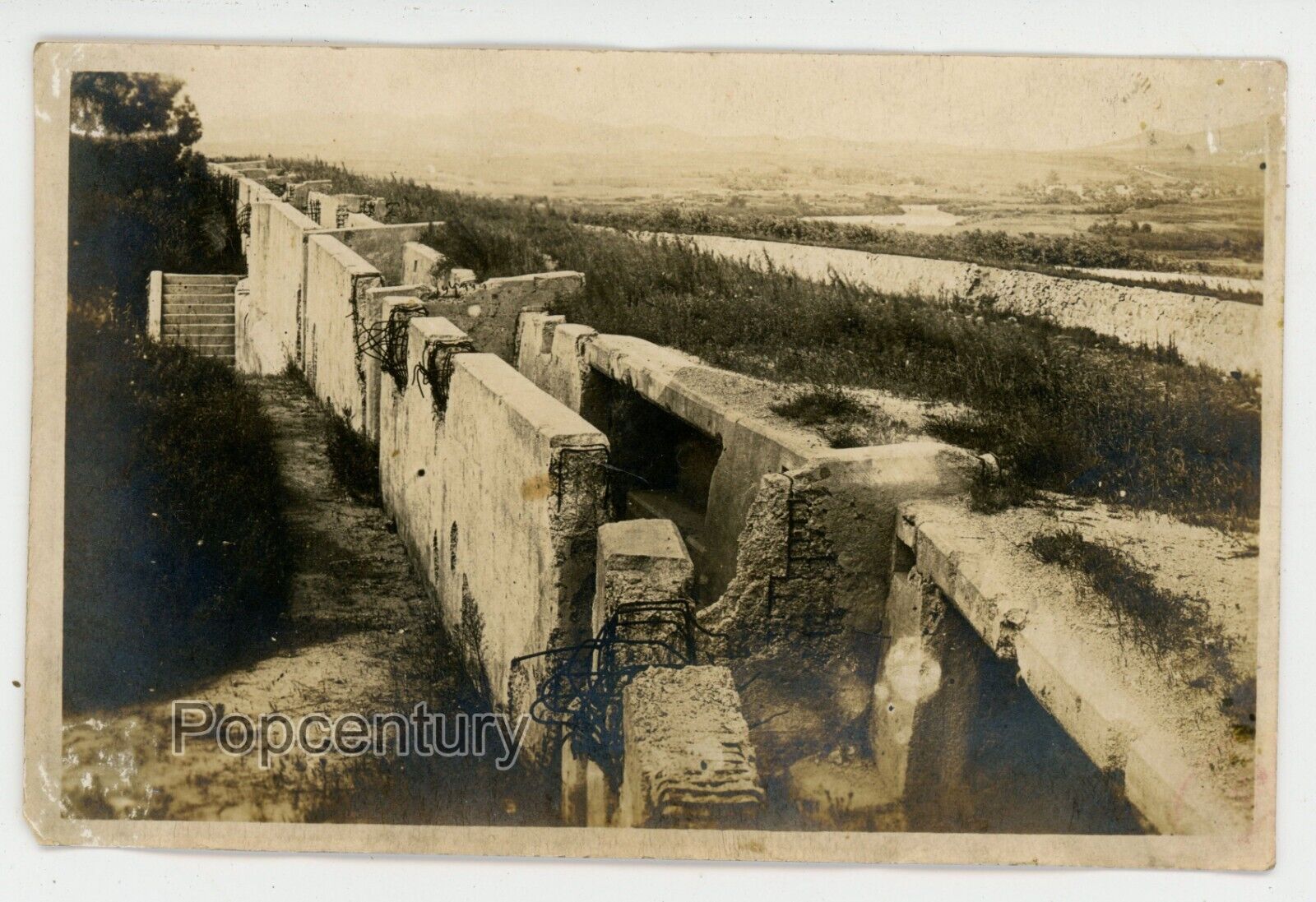Vintage China 1920 Photograph Tsingtao German Fort Fortress Sharp Photo Qingdao