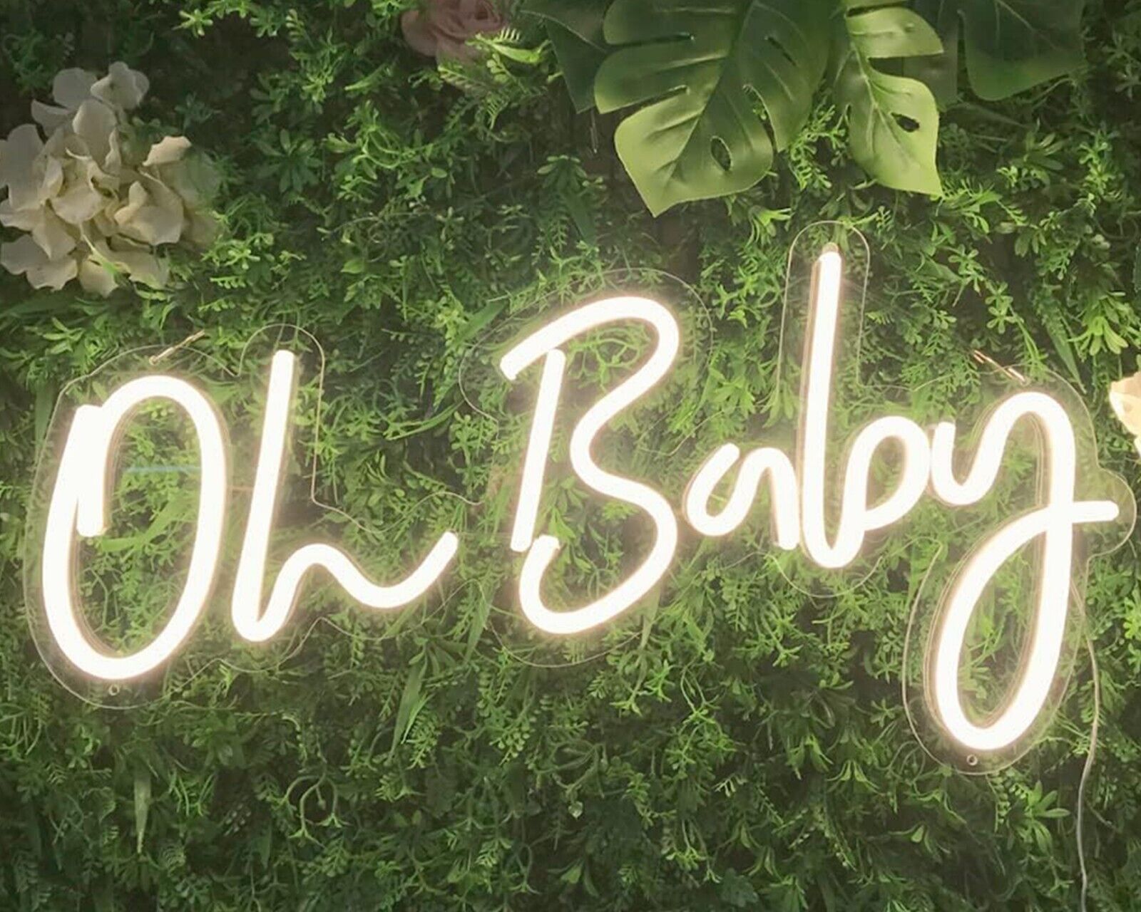 Oh Baby Neon Sign for Baby Shower Decoration Gender Reveal Wall Decor Photo Prop