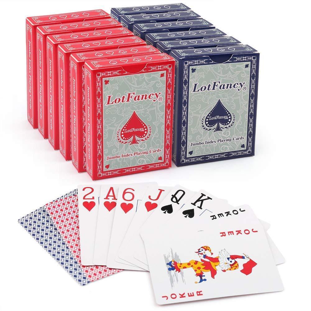 12 Decks JUMBO PLAYING CARDS Poker Index Play Game For Blackjack Pinochle Euchre