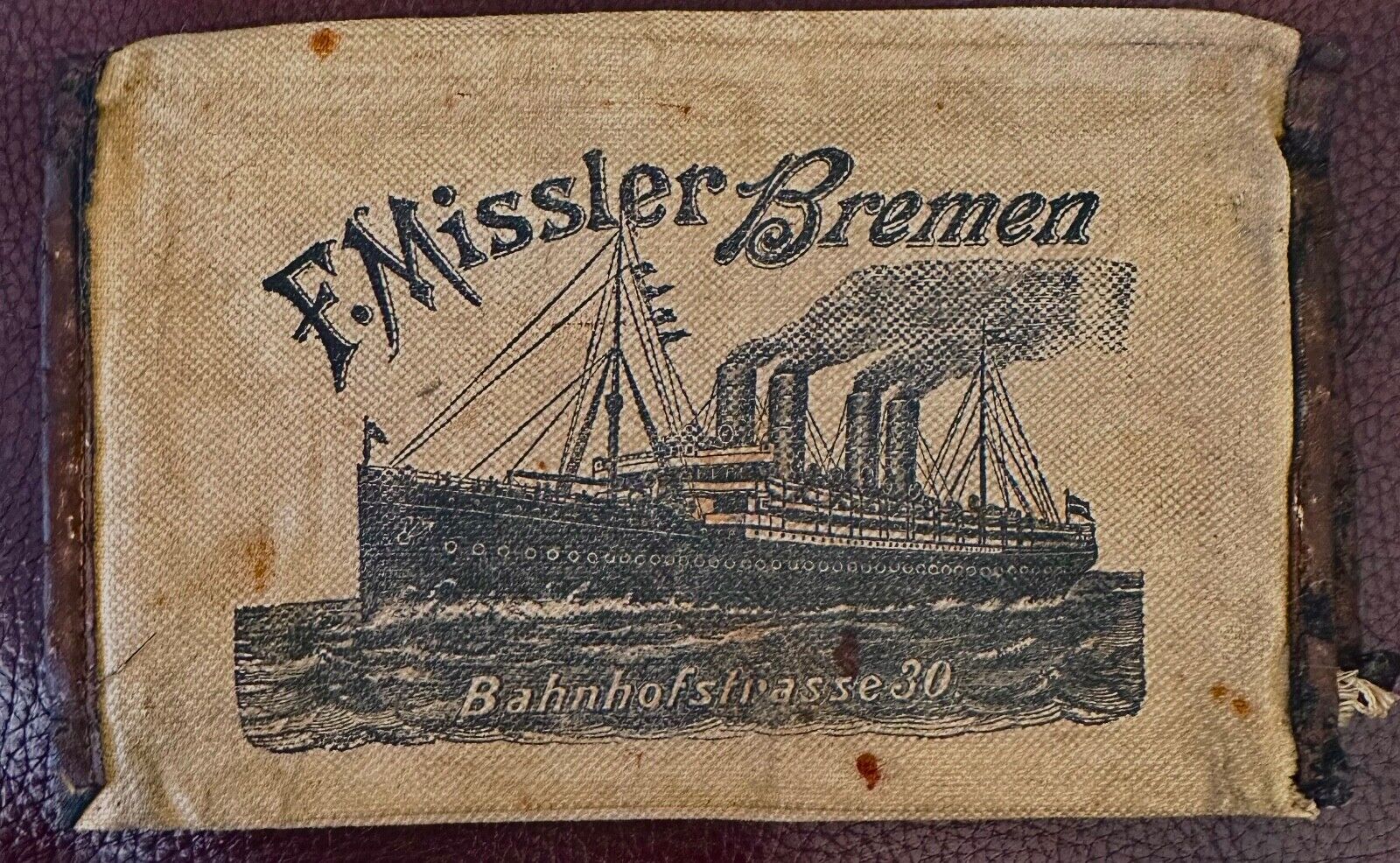F. Missler, Bremen Bahnhofstrasse 30 - Ticket Wallet c1897-1914