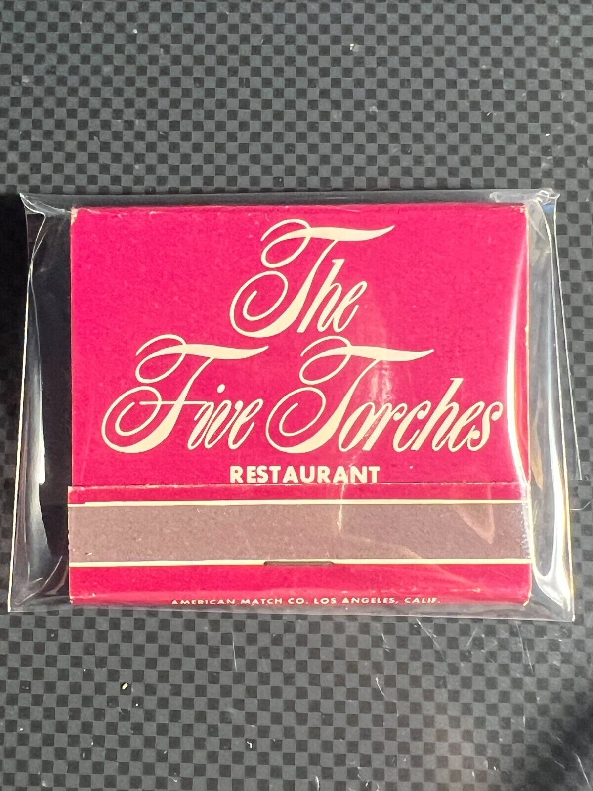 VINTAGE MATCHBOOK - THE FIVE TORCHES RESTAURANT - PLYMOUTH - UNSTRUCK