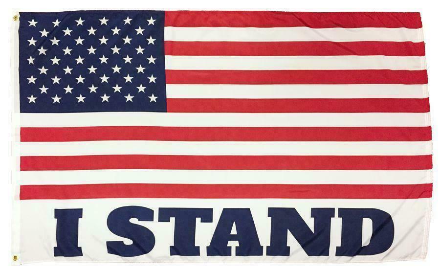 I Stand American for the Flag 3x5 Flag USA Patriot Trump Republican