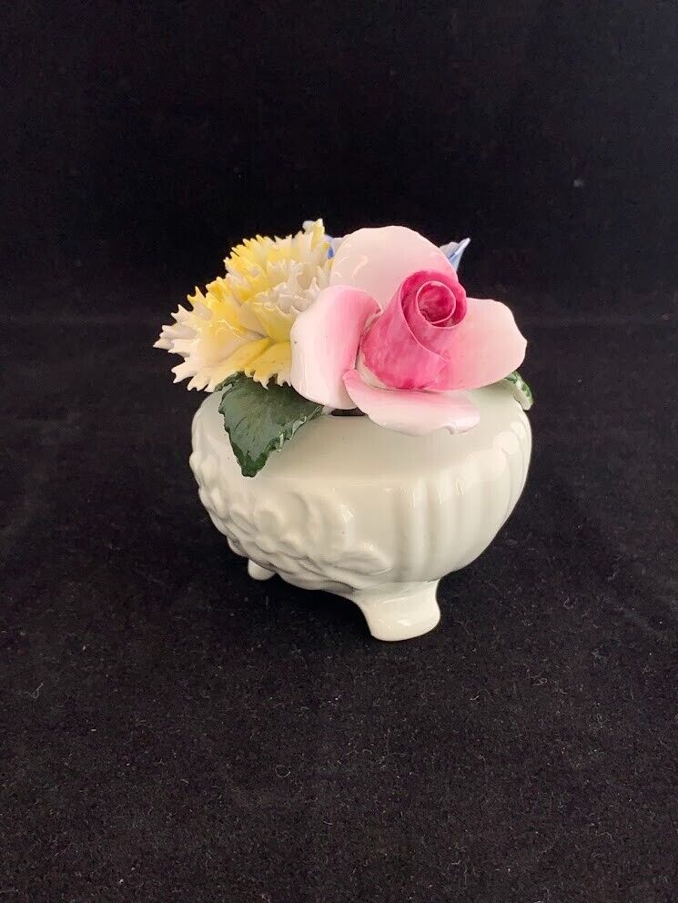 Vintage Bone China Flowers in Vase Crown Royal, Made in England