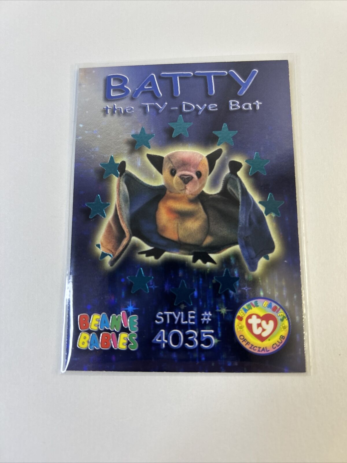 1999 Ty Beanie Babies Series 3 Teal  #43 Batty the Ty-Dye Bat