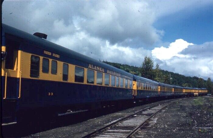 VINTAGE 50s 35MM Kodachrome SLIDE, Color, Alaska Railroad, Train A54