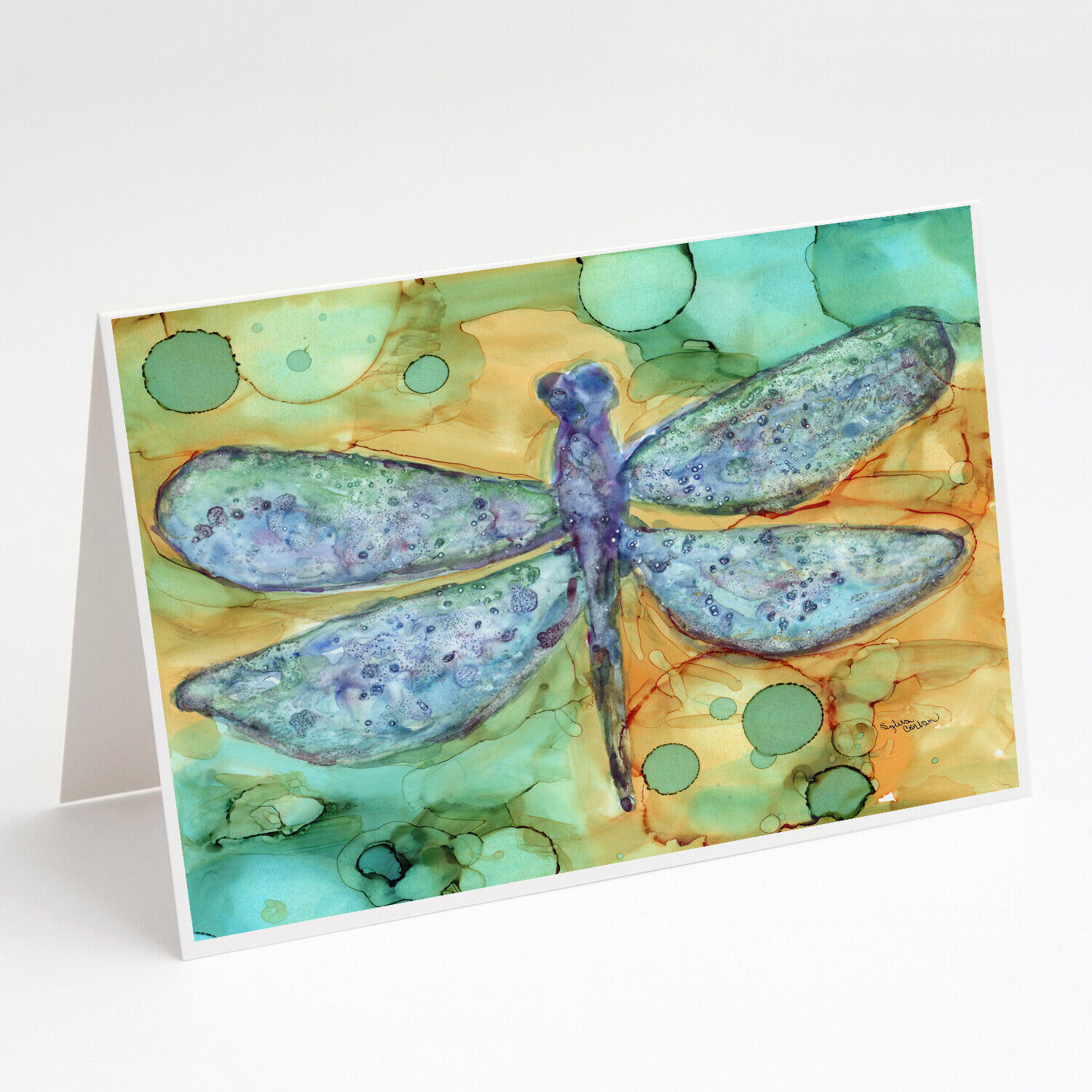 Abstract Dragonfly Greeting Cards and Envelopes Pack of 8 8967GCA7P
