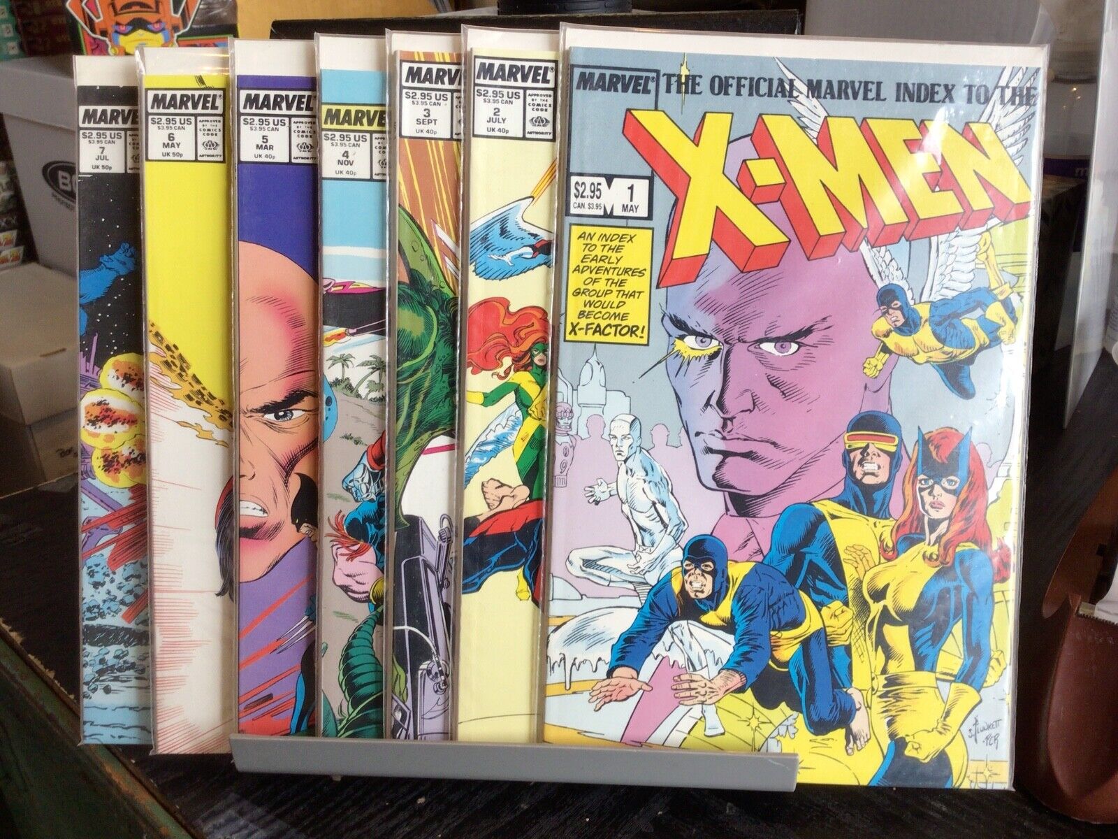 OFFICIAL MARVEL INDEX TO X-MEN #1-7 FULL SET 1987 NICE CONDITION